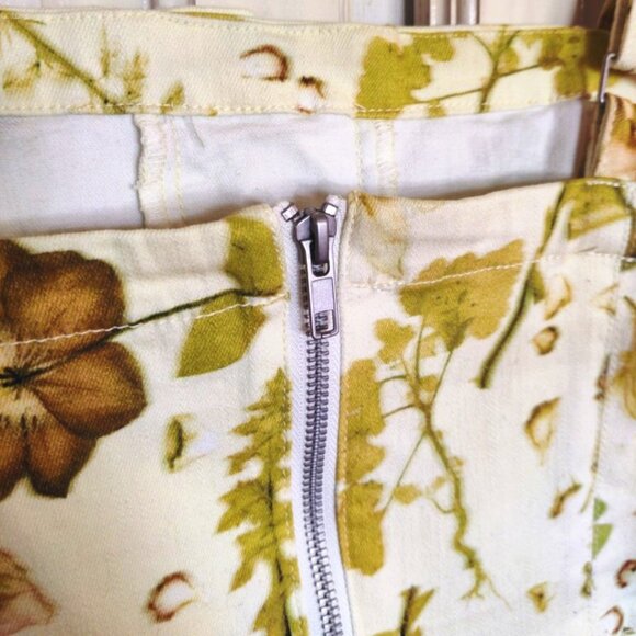 INC International Concepts Denim Column Dress w/Pockets Pale Yellow Floral Sz 14 - Picture 3 of 12